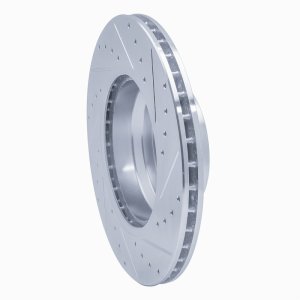 BMW 330XI Brake Rotor (1) - Front Left - R1 Concepts - Drilled & Slotted - Silver - `06-`12